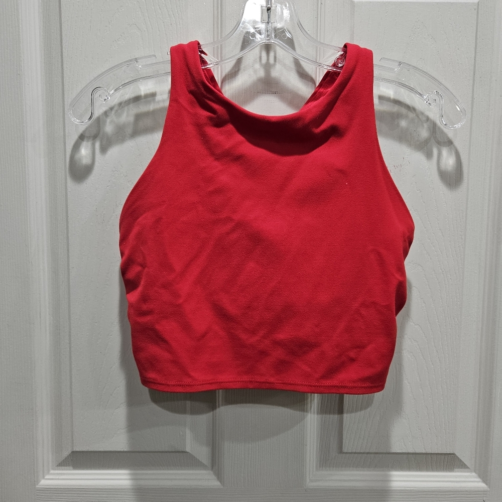 Athleta Purpose Crop Red Sports Tank/bra Size Small D-DD